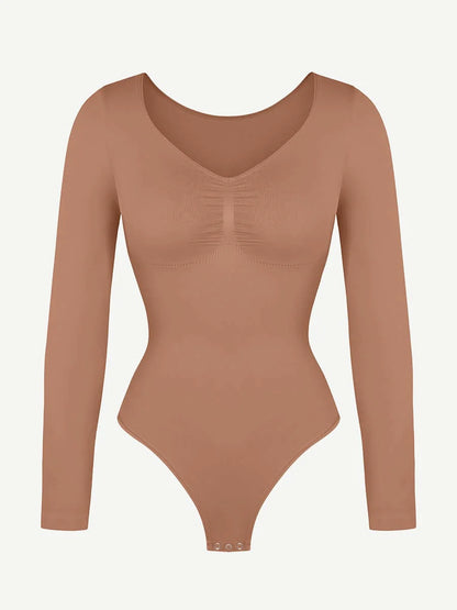 Seamless Long Sleeve Diamond Neck Bodysuit