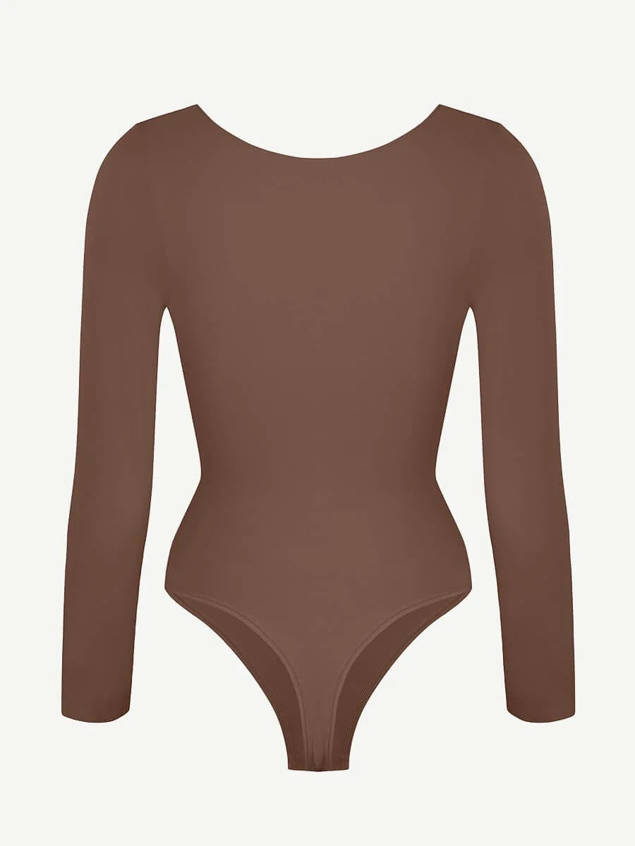 Seamless Long Sleeve Diamond Neck Bodysuit