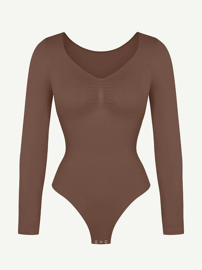 Seamless Long Sleeve Diamond Neck Bodysuit